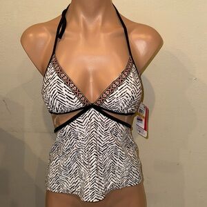 Hula Honey Black and White Bikini Top